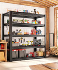 Heavy Duty 5 Tier Metal Garage Shelving Unit With 3200 Lbs Capacity Monster Storage Space Adjustable Industrial Storage Shelves For Garage Basement Pantry Warehouse 36W X 16D X 72H filled with tools and boxes
