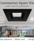 4 Pack Black 4 Inch LED Ceiling Light Square Retrofit Can Light With 5CCT Adjustable 2700K To 5000K Dimmable 750 Lumens