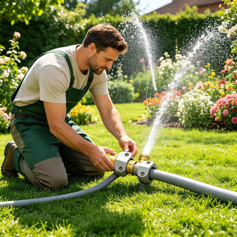 Upgrade Your Sprinkler Setup With This Solid Brass Garden Hose Repair Kit Featuring Two Sets Of Universal Connectors For 5/8 Inch And 3/4 Inch Tubes Plus Heavy Duty Male Female Mender Fittings To Fix Leaks Fast
