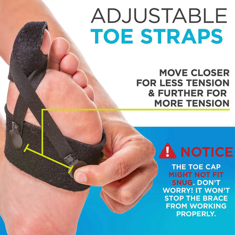 Adjustable straps on Soft Turf Toe Brace For Big Toe Relief With Taping Splint And Wraparound Support Straps For Sprains And Hallux Rigidus