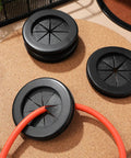 Six Pack Dual Sided Rubber Cable Hole Grommet Cover Kit For Desk Cable Management Portable Grommet Protects Two Cables Simultaneously Durable And Wear Resistant For Home Office, black rubber desk grommets on cork mat