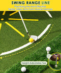5x4ft Dual Turf Golf Hitting Mat With Built In Ball Tray, Alignment Guide, Seven Hitting Holes For Driving And Chipping close-up