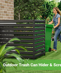 42 Inch By 38 Inch Outdoor Metal Privacy Fence Panels No Fade Rust Resistant For Outside Use, Trash Can Hider, Black Finish