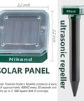 Solar Mole Repellent Ultrasonic 4 Pack for lawn garden yard home humane pest deterrent with solar panel guide illustration