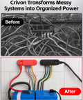 Before and after of electrical wiring with organized wiring system on right using Beefy 150 Amp 12V Marine Bus Bar Power Distribution Block With Cover For Heavy Duty DC Wiring Ground Terminal Block 3mm Tinned Copper Bus Bars And One Quarter Inch Studs Includes Mounting Screws on right.