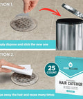 Instructions for using Disposable Shower Drain Hair Catcher Mesh Stickers Peel And Stick Drain Strainer To Prevent Clogs With Waterproof Adhesive Mess Free Drain Covers For Shower And Bathtub