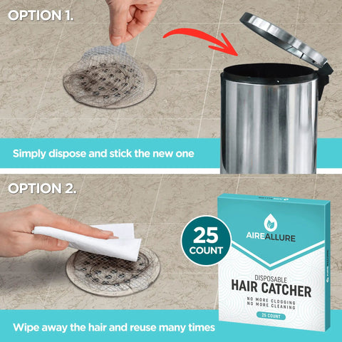 Instructions for using Disposable Shower Drain Hair Catcher Mesh Stickers Peel And Stick Drain Strainer To Prevent Clogs With Waterproof Adhesive Mess Free Drain Covers For Shower And Bathtub