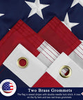 Heavy Duty 3x5 Ft Outdoor US Flag Made From Nylon For High Wind, Fade Resistant And Waterproof With Embroidered Stars, Sewn Stripes, Brass Grommets