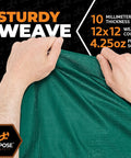Hands holding Heavy Duty Poly Tarp 20 Ft By 30 Ft 10 Mil Thick Waterproof UV Blocking Outdoor Cover in green showing texture details.