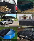 Heavy Duty Waterproof Tarp 4x5 Feet Two Pack 14 Mil Polyethylene Tarps For Snow And UV Protection Durable Outdoor Cover in various uses