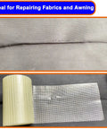 Close-up of 39 Foot RV Awning Repair Tape Waterproof Canvas Patch Kit for Tarp Tent Sail Boat Covers Canopies and Outdoor Gear