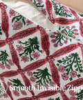 Floral Outdoor Pillow Covers 18 By 18 Rose Pink Waterproof Cushion Case For Patio Deck Garden Weatherproof And Fade Resistant Easy Slip Over Insert Cozy All Season Decor, close-up zipper