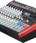 10 Channel 4800W Pro Series Digital Audio Mixer With Built In Amplifier 24 Bit FX 7 Band EQ USB SD FM WMA Outputs DJ Mixer Board