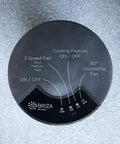 Top view of Portable Evaporative Air Cooler For Bedroom And Office Electric Standing Cooling Fan with controls in black.