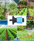 50 Piece Drip Irrigation Kit With One Quarter Inch Barb For Five Eighth Inch Drip Tape Twist Lock Fittings Blue PP Plastic in gardens