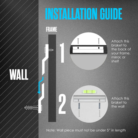 Installation guide for Heavy Duty Aluminum French Cleat Hanger Mirror Hanging Kit With Z Clips And Z Brackets, step-by-step instructions