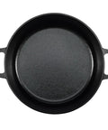 Top view of Pre Seasoned Cast Iron Dutch Oven With Lid And Dual Handles For Easy Lifting Heavy Duty 7 Quart Round Pot