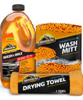 All In One Car Wash Kit With Ultra Shine Soap Plush Wash Mitt Microfiber Towel And Wax Buff For A Showroom Shine Without The Hassle