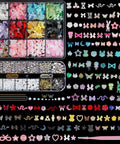 Nail Art Glitter Kit Multicolor 3D Charms For DIY Nails Two Boxes Packed With Flowers Butterflies Snakes Rabbits Diamonds