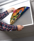 Installing Easy Install Fluorescent Light Cover 2x4 Backlit Film Insert For Classroom Ceiling Ocean Color