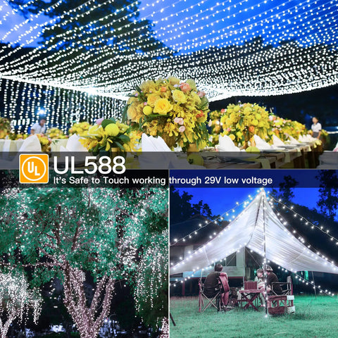 Outdoor 800 LED Christmas String Lights 262 Feet With Remote 8 Modes Dimmable Waterproof Timers Plug In Cozy Fairy Lights