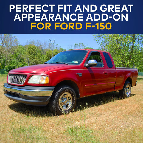 Red Ford F-150 truck showcasing the perfect fit of the 1997-2004 6.34 Inch Short Antenna Mast for all weather use.