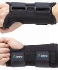 Carpal Tunnel Wrist Brace With Two Straps And Metal Splint Stabilizer For Tendinitis And Arthritis Pain Relief, black and adjustable