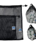 2 Pack Nylon Mesh Bags With Drawstring For Golf Ball Storage And Sports Gear Organizer, lightweight and breathable design