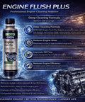 Engine Flush Plus Oil Cleaner For Cars And Bikes, Sludge And Varnish Remover Rebooting Oil Flow And Performance, 10.14 Fl Oz