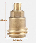 Solid Brass Propane Quick Connect Hose Fitting Adapter With One Quarter Inch Male Pipe Thread Converts QCC1 Type 1 Nut To POL Female Heavy Duty Gas Hose Adapter For Grills And Heaters No-Wrench Installation