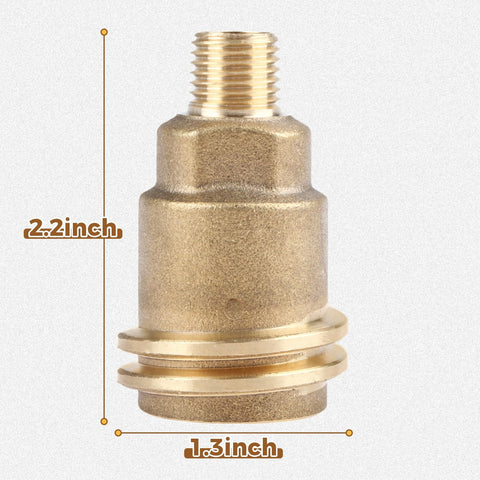 Solid Brass Propane Quick Connect Hose Fitting Adapter With One Quarter Inch Male Pipe Thread Converts QCC1 Type 1 Nut To POL Female Heavy Duty Gas Hose Adapter For Grills And Heaters No-Wrench Installation