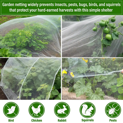 Ultra Fine Garden Netting 8x24 Ft Row Cover For Plants Keeps Birds Mosquitoes And Pests Out Protects Vegetables Fruits Flowers Crops Lightweight White Mesh Screen For Easy Garden Defense