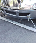 Rig Ready Magnetic Road Sweeper That Knocks Nails And Scrap Metal Out Of The Way On Job Sites Uses Simple Hang Bracket To Sweep A Bold 72 Inch Track Daily Saves Your Tires And Keeps Pavement Pristine attached to the front of a truck.
