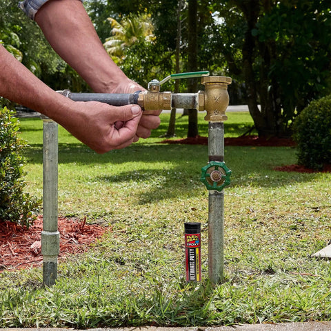 Installing Two Ounce Epoxy Putty Stick That Delivers A Fast Hardcore Waterproof Bond For Cars Boats Plumbing And Home Repairs Cures Dark Gray Heat Resistant Up To 350 Fahrenheit Holds Four Tons Chemical And Fuel Resistant on outdoor pipe
