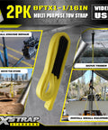 Display of Two Pack 1 Inch By 8 Foot Beefy Lift Slings With Wear Guard Ends for versatile use in engine repair and heavy lifting.