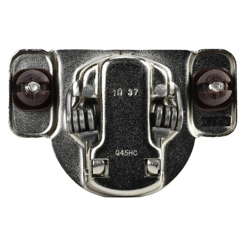 Set Of 50 Concealed Face Frame Cabinet Hinges, One Half Inch Overlay, Soft Close, 105 Degree Opening, 2 Cam, Press In, 6 Way Adjustable, Hidden Hinges For Smooth Silent Closures And Easy Cabinet Upgrades, close-up of hinge bottom view