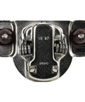 Close-up view of Heavy Duty Six Way Adjustable Half Inch Overlay Soft Close Cabinet Hinges For Face Frame Doors 105 Degree Pivot hardware.