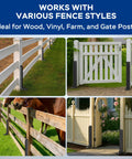 Fix Your Busted Fence Lines Fast With These Dang Solid Cold Rolled Steel Repair Stakes Heavy Duty Post Reinforcement Kit For Leaners And Weak Sections Black 6 Pack installed on various fence styles.
