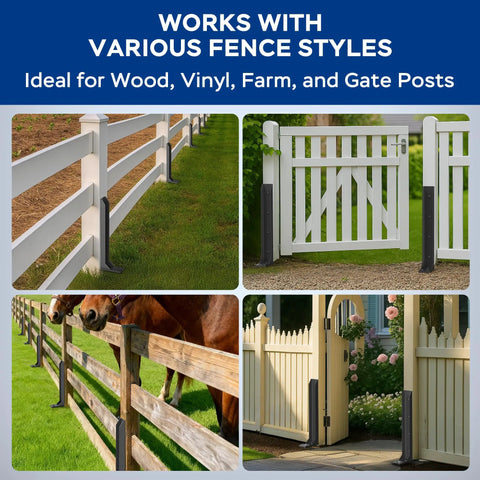 Heavy Duty Fence Post Repair Kit Features Rock Solid 2 Mm Steel Stabilizers To Hold Leaners Tight Fix Weak Wood Fences Fast With This Boss Level 4 Pack on various fence styles.
