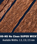 No Clean Desoldering Braid Wick, 0.06 Inch Width, 10 Foot Length, ESD Safe Copper Solder Removal Rope for Electronics, Tight Weave