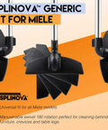 Parquet Floor Brush Replacement 12 Inch Pivoting Head SBB 300-3 Hard Floor Vacuum Attachment Black shown with swivel detail.