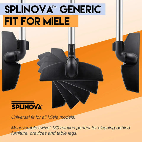 Parquet Floor Brush Replacement 12 Inch Pivoting Head SBB 300-3 Hard Floor Vacuum Attachment Black shown with swivel detail.