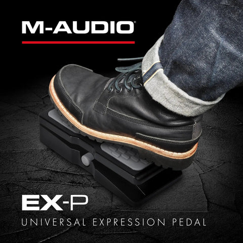 EX-P Expression Pedal For Keyboards And MIDI Controllers Control Real Time Expression in use with foot pressing pedal