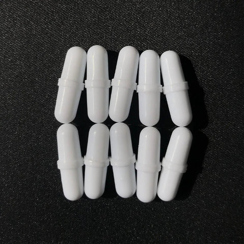 Ten Pieces PTFE Magnetic Stir Bars For Lab Mixers 20 mm White Eight Tenths Inch Stirrers Durable Non Demagnetizing Magnetic Stir Sticks Great For Scientific Experiments, white PTFE stir bars pack