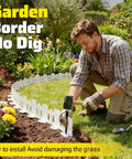 33 Foot White Plastic Garden Edging Border Kit With 60 Stakes No Dig Lawn Border For Flower Beds And Landscaping installation