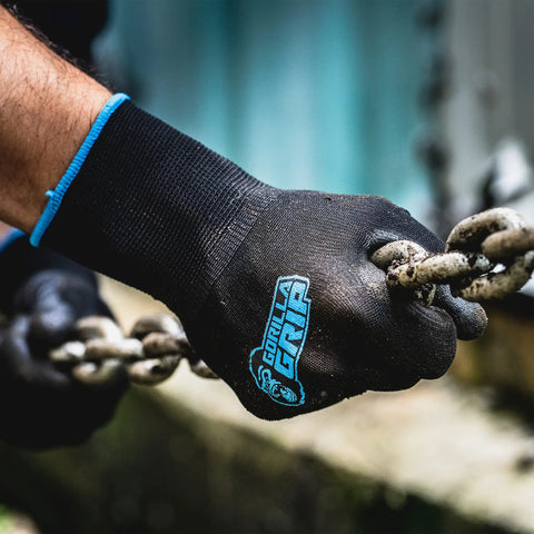 Slip Resistant All Purpose Work Gloves 5 Pack Large Black With Grippy Tech And Polymer Palm Coating For Construction And Heavy Duty Jobs Ideal For Home Improvement Construction Mechanical And Outdoor DIY Projects