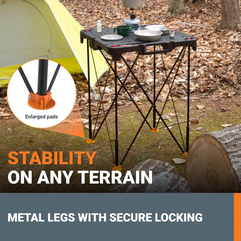 Sidekick Folding Work Table Portable All-In-One Work Bench in outdoor setting with metal legs and secure locking, ideal for DIY projects.
