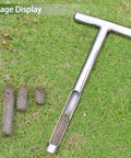 Stainless Steel Soil Probe With 12 Inch Length And T Handle Includes Two Bags Pro Grade Lawn And Garden Sampler Kit on grass