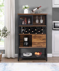 Built Different Industrial Bar Cabinet Featuring Dedicated Wine Rack For Stashing Liquor And Glassware Perfect For Kitchen Sideboards Or Entryway Organizers That Bring Serious Style with wine rack, storage, and decor.