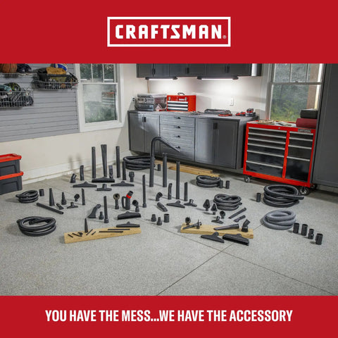 Workshop accessories for 16 Gallon 6.5 Peak HP Wet Dry Shop Vacuum With Built In Blower Port for quick outdoor cleanup.